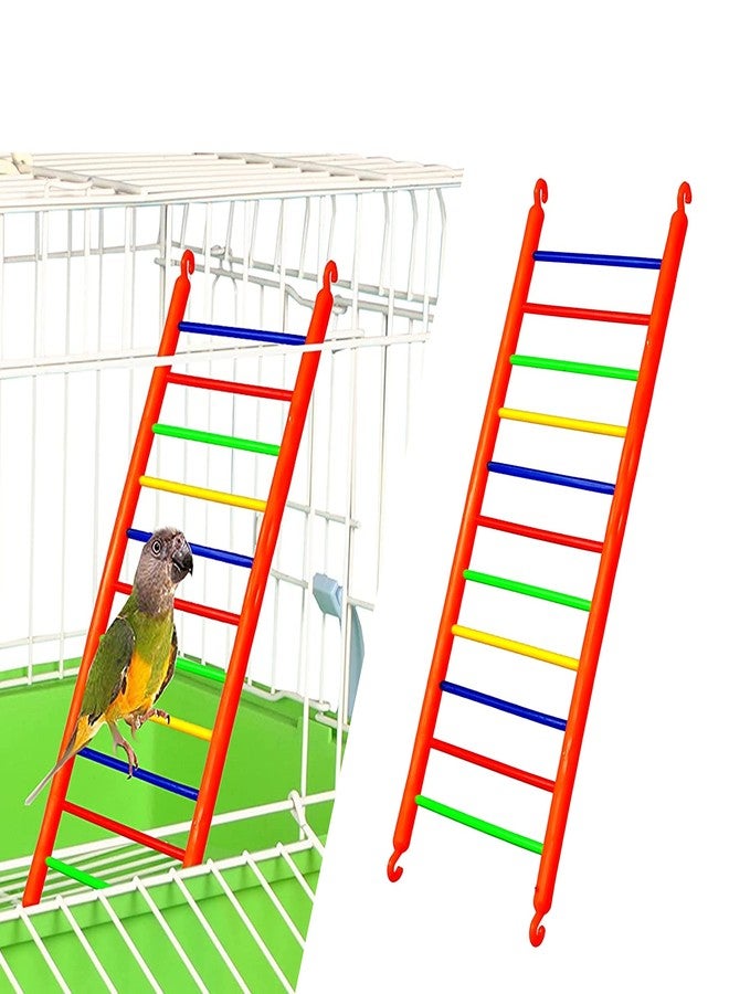 VAYINATO® Birds Colorful Plastic Climb Ladder Toy (Pack of 2) Cage Accessories for Love Birds, Parrot, Parakeet, Budgies, Cockatiel, Etc. (Medium - 21CM) by Petzlifeworld - Image 1